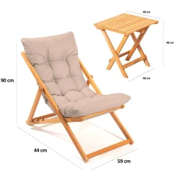 Set salotto giardino 2 posti e 1 tavolino basso marrone - Leni