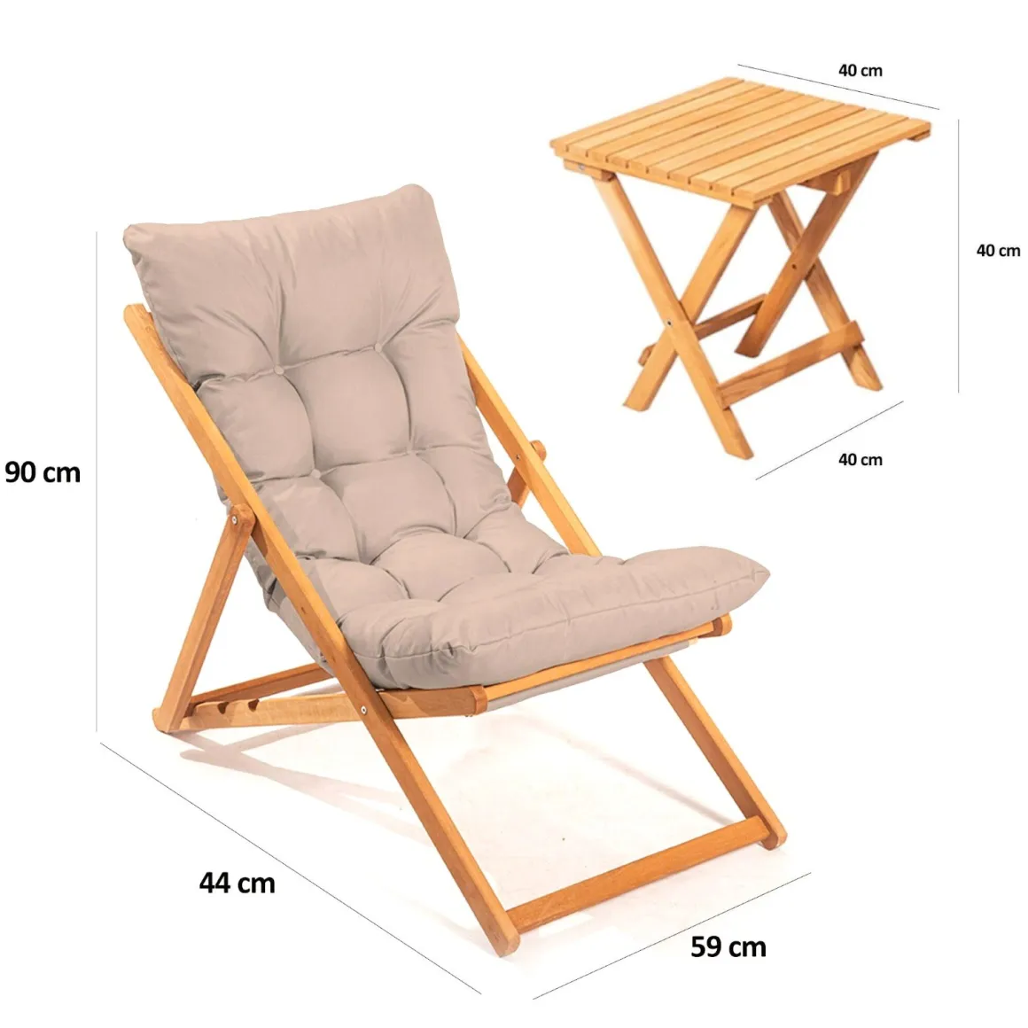 Set salotto giardino 2 posti e 1 tavolino basso marrone - Leni