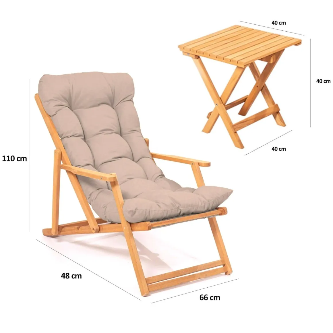 Set salotto giardino 2 posti e 1 tavolo basso marrone - Biagio