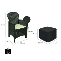 Set Da Esterno|Salotti Da Giardino > Dmora Set salotto giardino 4 posti e 1 tavolo effetto rattan antracite - Sulzano Nero Antracite