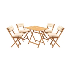 Set salotto giardino 4 sedie pieghevoli crema - Fanano