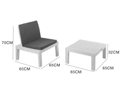 Set Da Esterno|Outdoor > Dmora Set salotto piscina poltrone effetto doghe - Aixela Bianco