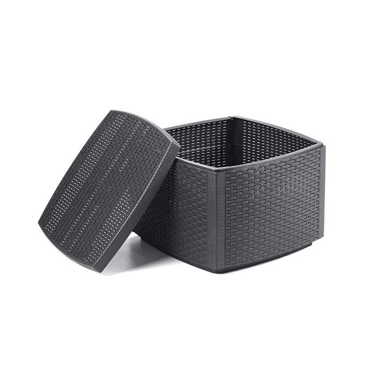 Set Da Esterno|Outdoor > Dmora Set salotto terrazza con tavolino contenitore antracite - Bacco Nero Antracite