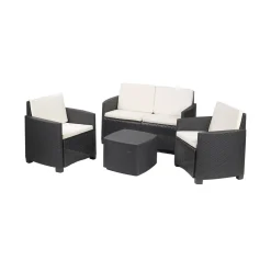 Set Da Esterno|Outdoor > Dmora Set salotto terrazza con tavolino contenitore antracite - Bacco Nero Antracite