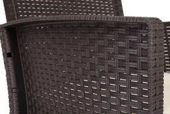Set salotto terrazza 2 poltrone e 1 divano effetto rattan marrone - Eustachia