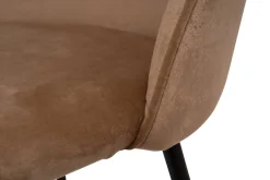 Sedie > Dmora Set 6 Sedie Moderne da Pranzo Imbottite in Velluto Struttura Metallo Ergonomiche 51x54x82h cm per Ufficio e Soggiorno – Achito Beige