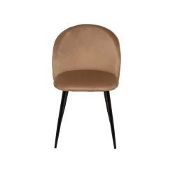 Sedie > Dmora Set 6 Sedie Moderne da Pranzo Imbottite in Velluto Struttura Metallo Ergonomiche 51x54x82h cm per Ufficio e Soggiorno – Achito Beige