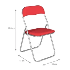 Set 2 sedie pieghevoli imbottite rosse struttura in metallo - Antenore