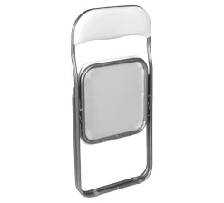 Set 4 sedie pieghevoli imbottite bianche struttura in metallo - Antenore