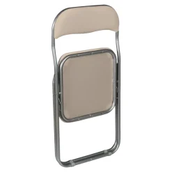 Set 6 sedie pieghevoli imbottite beige struttura in metallo - Antenore