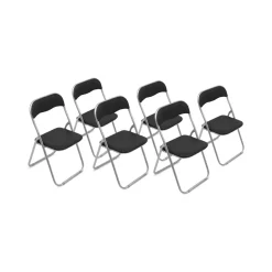 Set 6 sedie pieghevoli imbottite nere struttura in metallo - Antenore