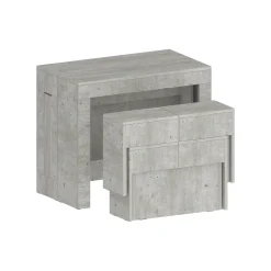 Set Tavolo E Sedie|Cucina > Dmora Set tavolo allungabile e 2 panche allungabili cemento 12 posti - Auditore Grigio Cemento