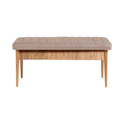 Set Tavolo E Sedie > Dmora Set tavolo allungabile 8 posti 2 sedie e 1 panca in legno - Padru Grigio Cemento, Marrone Quercia