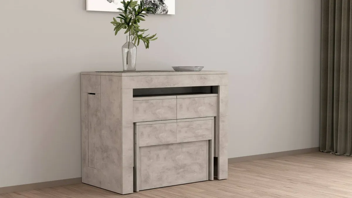 Set Tavolo E Sedie|Cucina > Dmora Set tavolo cucina estensibile e 2 panche estensibili 12 posti - Auditore Grigio