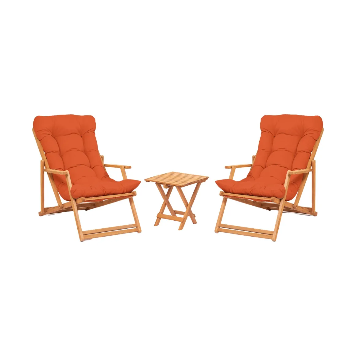 Set Tavolo e Sedie Arancione 2 Posti Dimensione Tavolo 40x40h40 cm, Dimensione Seduta 66x48h110 cm - Biagio