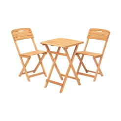 Set Tavolo E Sedie > Dmora Set Tavolo e Sedie 2 Posti Dimensione Tavolo 50x50h72 cm, Dimensione Seduta 40x30h81 cm - Isso Marrone