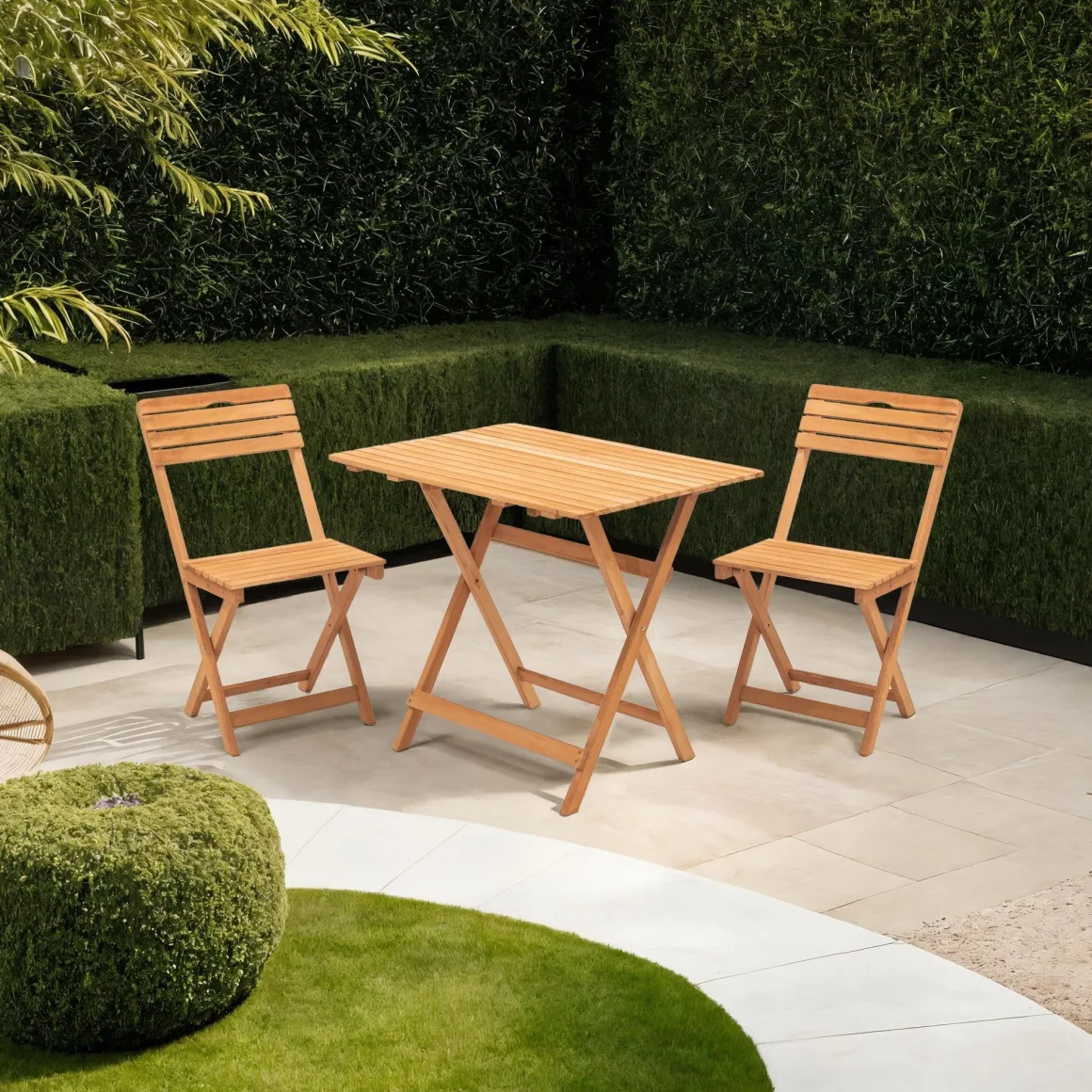 Set Tavolo e Sedie Marrone 2 Posti Dimensione Tavolo 80x60h72 cm, Dimensione Seduta 40x30h81 cm - Nazzano