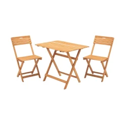 Set Tavolo e Sedie Marrone 2 Posti Dimensione Tavolo 80x60h72 cm, Dimensione Seduta 40x30h81 cm - Nazzano