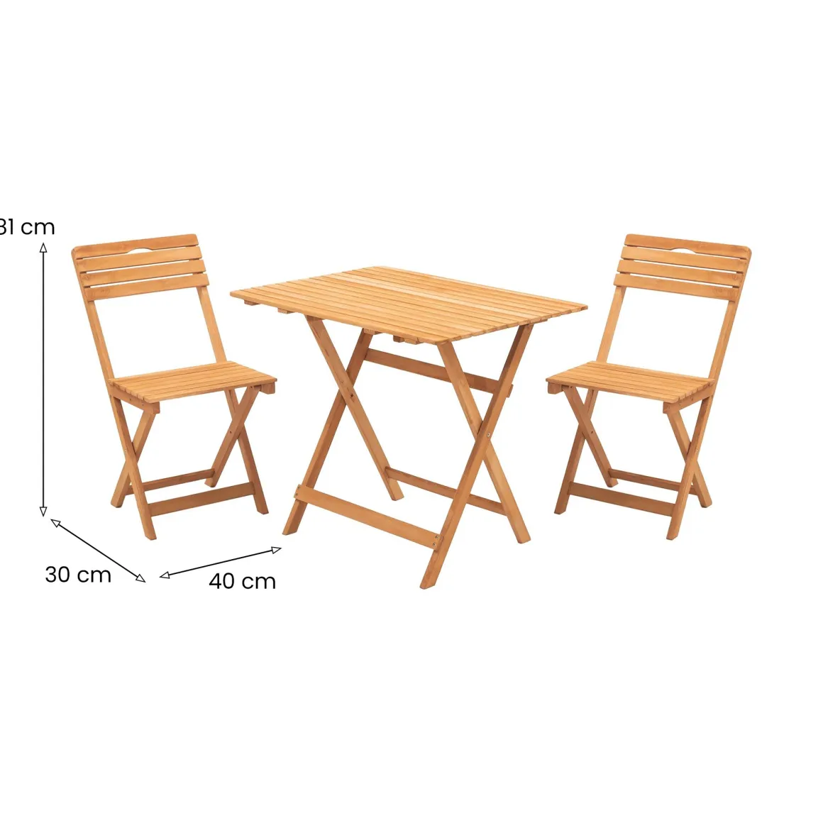 Set Tavolo e Sedie Marrone 2 Posti Dimensione Tavolo 80x60h72 cm, Dimensione Seduta 40x30h81 cm - Nazzano