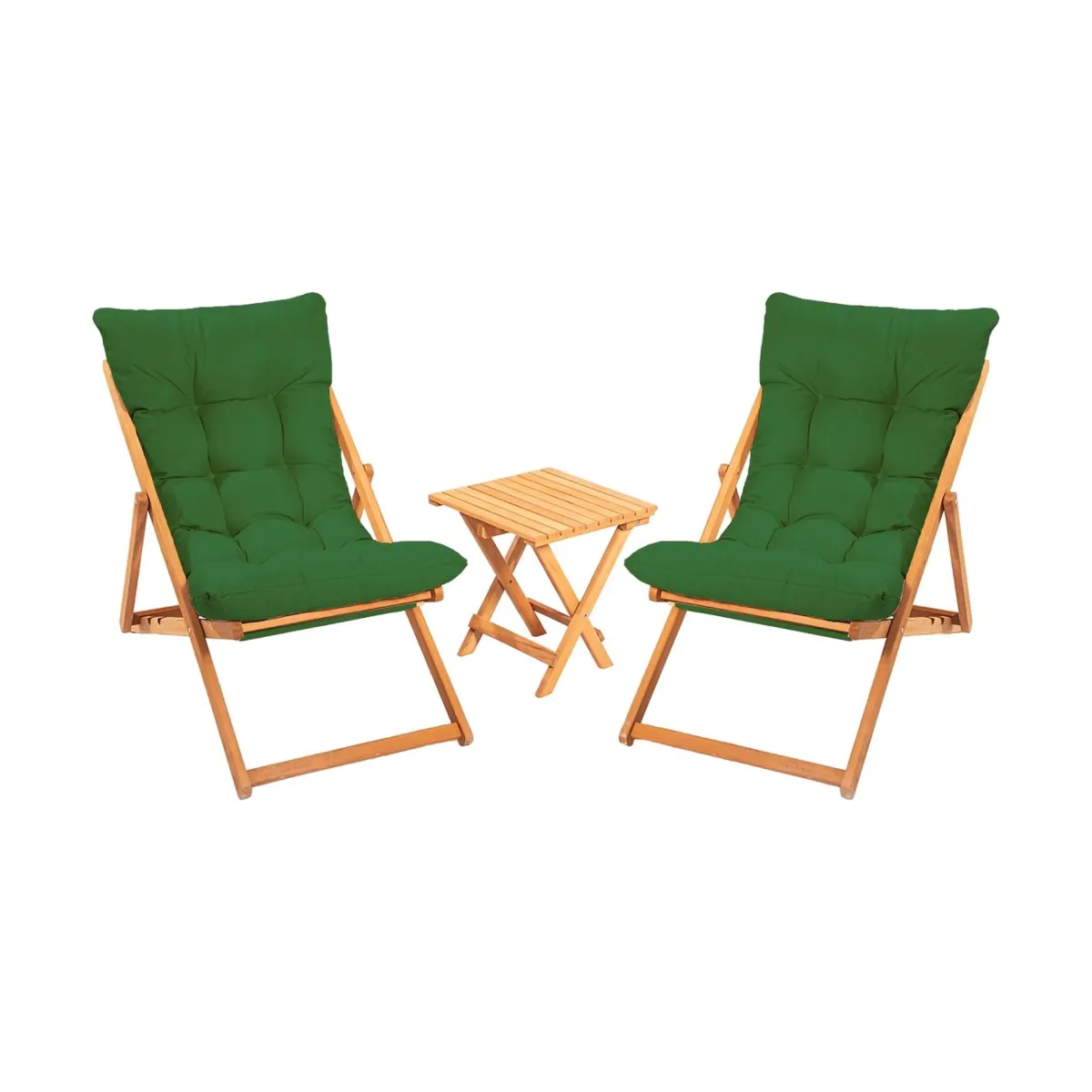 Set Tavolo E Sedie > Dmora Set Tavolo e Sedie 2 Posti Dimensione Tavolo 40x40h40 cm, Dimensione Seduta 59x44h90 cm - Leni Verde