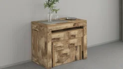 Set Tavolo E Sedie|Cucina > Dmora Set tavolo estensibile e 2 panche estensibili acero 12 posti - Auditore Marrone Acero