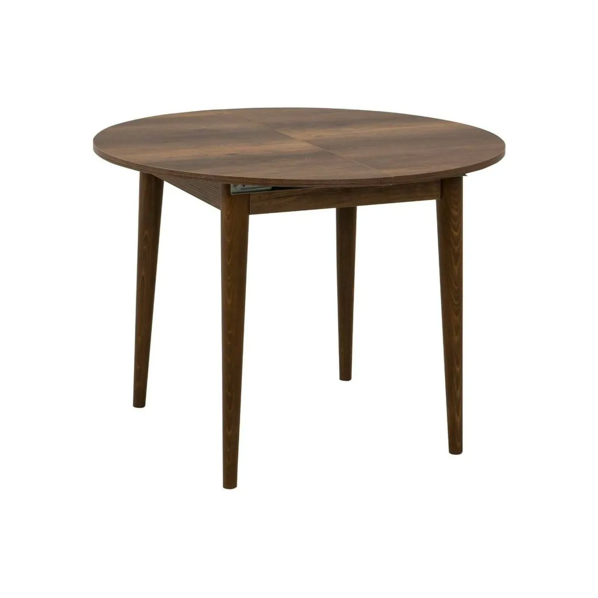 Set Tavolo E Sedie|Cucina > Dmora Set tavolo rotondo allungabile e 2 sedie imbottite - Bee Nero Antracite, Marrone Noce