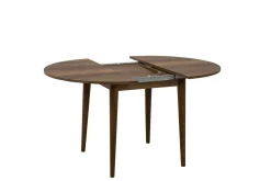 Set Tavolo E Sedie|Cucina > Dmora Set tavolo rotondo allungabile e 2 sedie imbottite - Bee Nero Antracite, Marrone Noce
