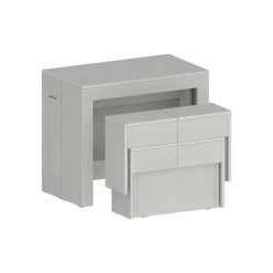 Set tavolo soggiorno estensibile e 2 panche estensibili bianco 12 posti - Auditore