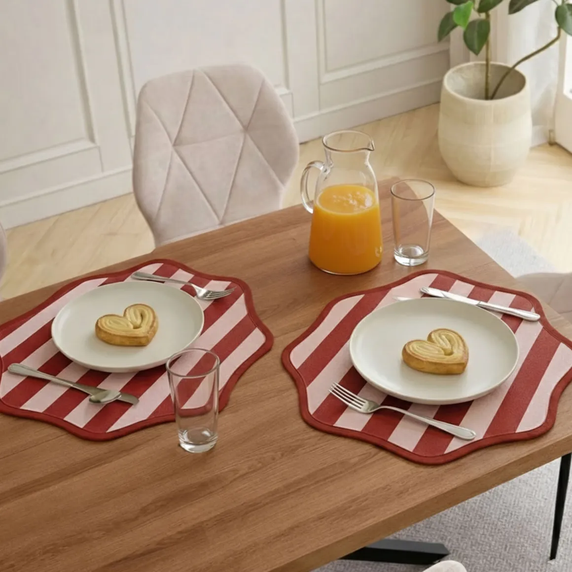 Tovaglie|Tovagliette > Dmora Set 2 Tovagliette/Sottopiatti in Ecopelle Hati, Rosso e Rosa 40x40 cm, Coppia bicolore, Lavabili e Antiscivolo, Indoor/Outdoor, Made in Italy Rosa, Rosso