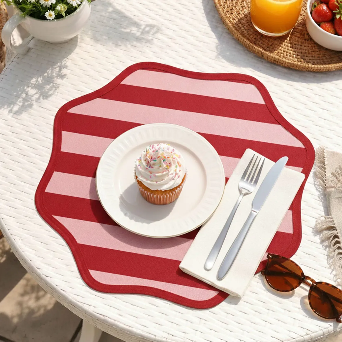 Tovaglie|Tovagliette > Dmora Set 2 Tovagliette/Sottopiatti in Ecopelle Hati, Rosso e Rosa 40x40 cm, Coppia bicolore, Lavabili e Antiscivolo, Indoor/Outdoor, Made in Italy Rosa, Rosso