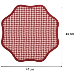 Set 2 Tovagliette/Sottopiatti in Ecopelle Tim, Rosso e Rosa 40x40 cm, Micro pied de poule, Lavabili e Antiscivolo, Indoor/Outdoor, Made in Italy