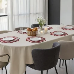 Tovaglie|Tovagliette > Dmora Set 6 Tovagliette/Sottopiatti in Ecopelle Hart, Rosso e Rosa 40x40 cm, Fantasia a righe, Lavabili e Antiscivolo, Indoor/Outdoor, Made in Italy Rosa, Rosso