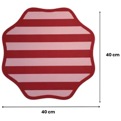 Tovaglie|Tovagliette > Dmora Set 6 Tovagliette/Sottopiatti in Ecopelle Hart, Rosso e Rosa 40x40 cm, Fantasia a righe, Lavabili e Antiscivolo, Indoor/Outdoor, Made in Italy Rosa, Rosso