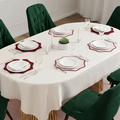 Set 6 Tovagliette/Sottopiatti in Ecopelle Hati, Rosso e Rosa 40x40 cm, Coppia bicolore, Lavabili e Antiscivolo, Indoor/Outdoor, Made in Italy