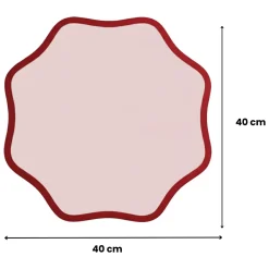 Tovaglie|Tovagliette > Dmora Set 6 Tovagliette/Sottopiatti in Ecopelle Kalp, Rosso e Rosa 40x40 cm, Cerchi intrecciati, Lavabili e Antiscivolo, Indoor/Outdoor, Made in Italy Rosa, Rosso