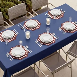 Set 6 Tovagliette/Sottopiatti in Ecopelle Serce, Rosso e Rosa 40x40 cm, Fantasia pied de poule, Lavabili e Antiscivolo, Indoor/Outdoor, Made in Italy