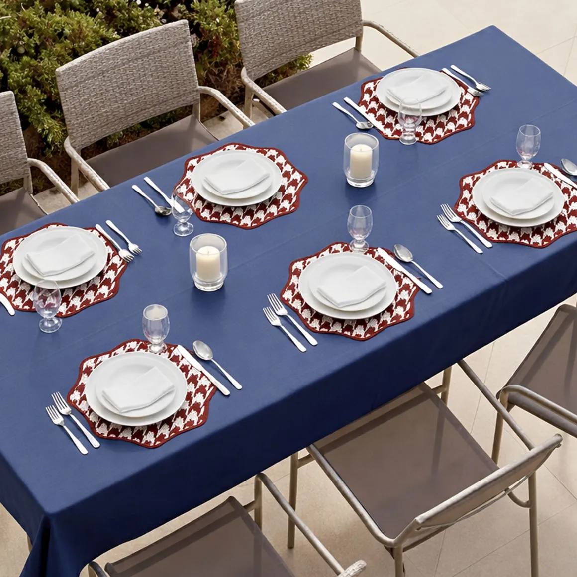 Tovaglie|Tovagliette > Dmora Set 6 Tovagliette/Sottopiatti in Ecopelle Tim, Rosso e Rosa 40x40 cm, Micro pied de poule, Lavabili e Antiscivolo, Indoor/Outdoor, Made in Italy Rosa, Rosso