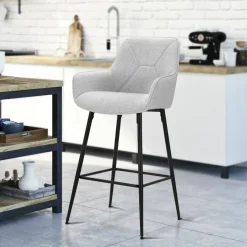 Sgabello alto moderno con seduta imbottita 55x55x109h cm - Moore