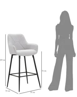 Sgabello alto moderno con seduta imbottita 55x55x109h cm - Moore