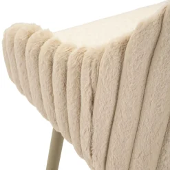 Sgabello Bianco Crema Beige Imbottito set da 2 con Schienale 52x46x111h cm, Altezza Seduta 78 cm - Spiti