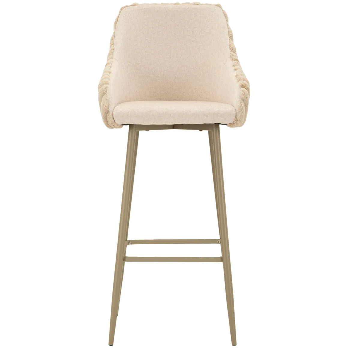 Sgabello Bianco Crema Beige Imbottito set da 2 con Schienale 52x46x111h cm, Altezza Seduta 78 cm - Spiti