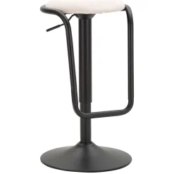 Sgabelli > Dmora Sgabello Bianco Crema Nero Regolabile Imbottito 41x41x61h cm, Altezza Seduta Massima 83 cm - Jardin Nero, Bianco Crema
