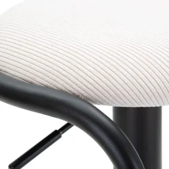 Sgabelli > Dmora Sgabello Bianco Crema Nero Regolabile Imbottito 41x41x61h cm, Altezza Seduta Massima 83 cm - Jardin Nero, Bianco Crema