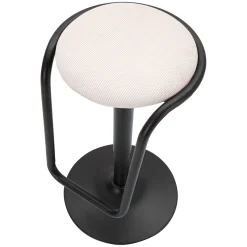 Sgabelli > Dmora Sgabello Bianco Crema Nero Regolabile Imbottito 41x41x61h cm, Altezza Seduta Massima 83 cm - Jardin Nero, Bianco Crema