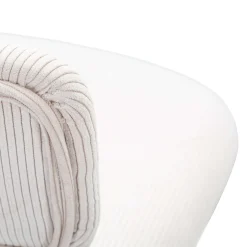Sgabello Bianco Crema Nero Regolabile con Schienale 41x48x85h cm, Imbottito - Mirea
