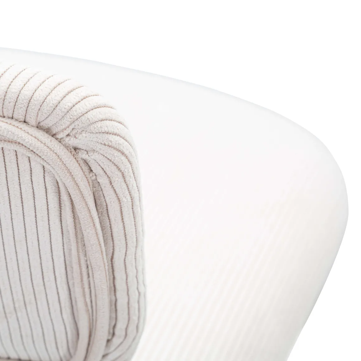 Sgabello Bianco Crema Nero Regolabile con Schienale 41x48x85h cm, Imbottito - Mirea
