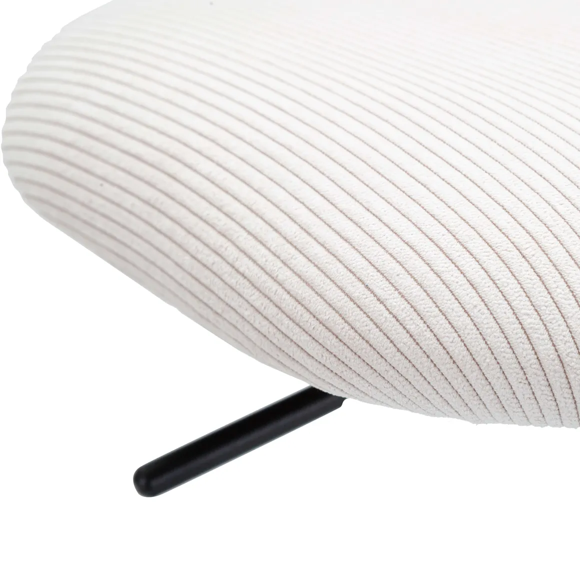 Sgabello Bianco Crema Nero Regolabile con Schienale 41x48x85h cm, Imbottito - Mirea