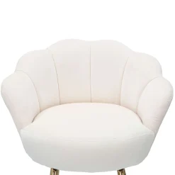 Sgabelli > Dmora Sgabello Bianco Crema oro Imbottito Rivestimento in Velluto 55x53x110h cm, Altezza Seduta 85 cm - Tequis Oro, Bianco Crema