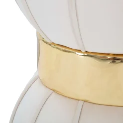 Sgabello Bianco Crema oro Rivestimento in Velluto Imbottito 40x40x44h cm, Sfumatura Colore Seduta Crema - Samaip