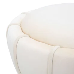 Sgabello Bianco Crema oro Rivestimento in Velluto Imbottito 40x40x44h cm, Sfumatura Colore Seduta Crema - Samaip
